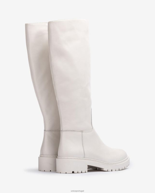 Unisa bota de couro com solado de trilha mulheres 6V2Z61049 branco