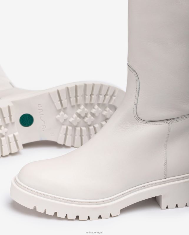 Unisa bota de couro com solado de trilha mulheres 6V2Z61049 branco