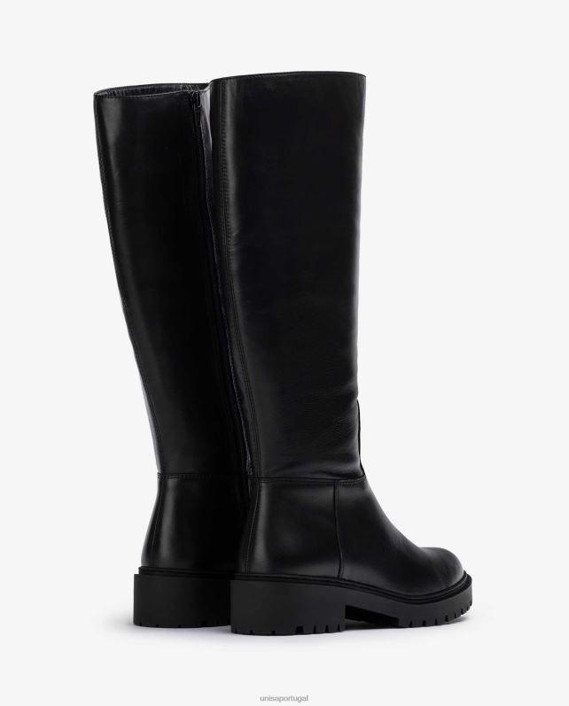 Unisa bota de couro com solado de trilha mulheres 6V2Z61051 preto