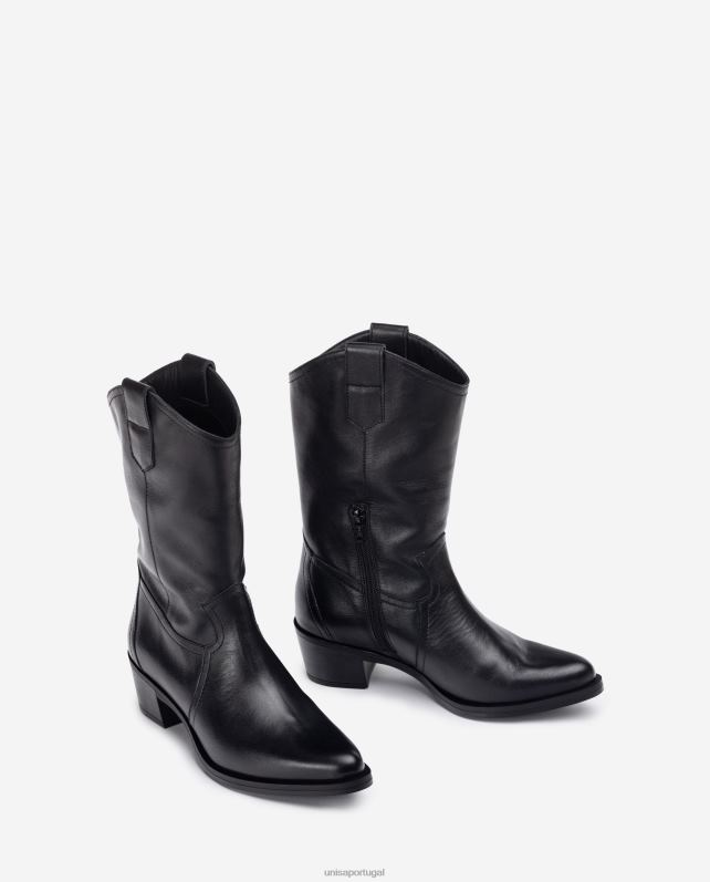 Unisa bota de couro estilo cowboy mulheres 6V2Z61053 moda