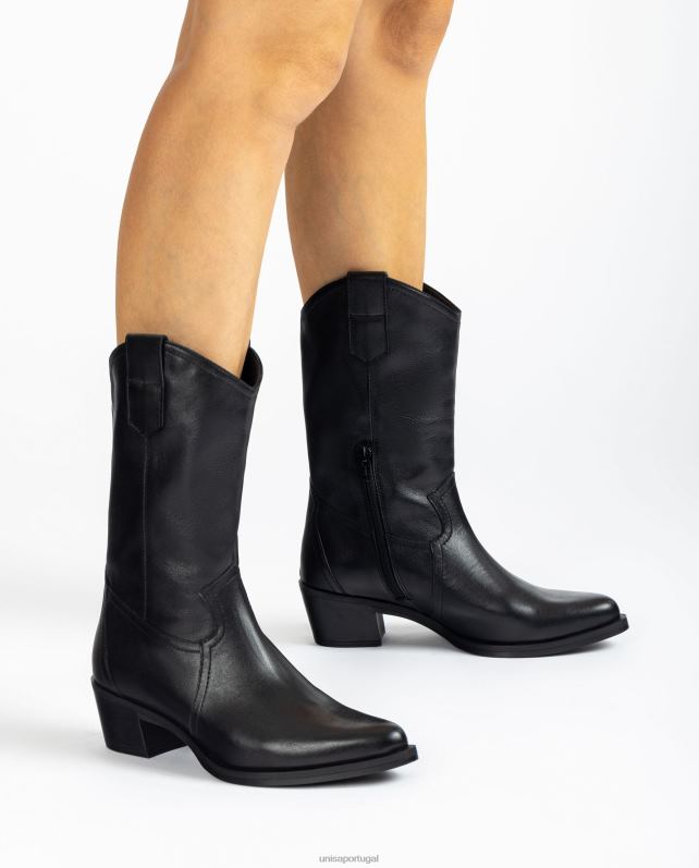 Unisa bota de couro estilo cowboy mulheres 6V2Z61053 moda