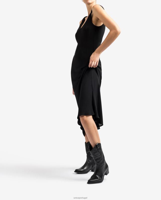 Unisa bota de couro estilo cowboy mulheres 6V2Z61053 moda