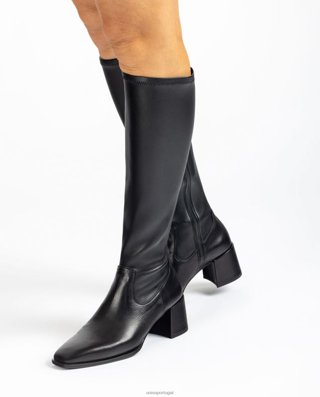 Unisa bota de salto largo com linha superior de um quarto de tecido elástico mulheres 6V2Z61040 moda