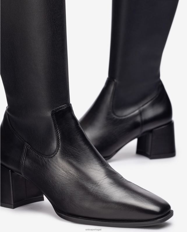 Unisa bota de salto largo com linha superior de um quarto de tecido elástico mulheres 6V2Z61040 moda