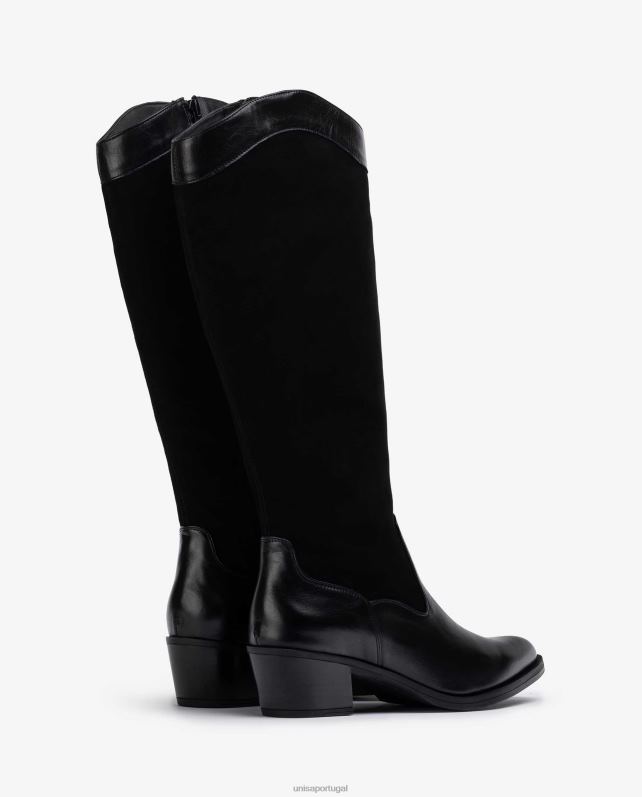 Unisa bota estilo cowboy com zíper interno mulheres 6V2Z61055 moda