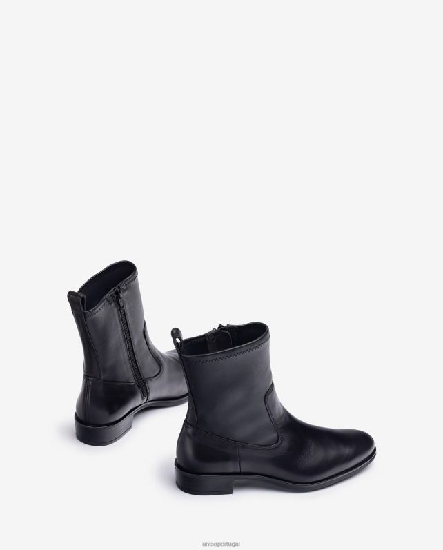 Unisa bota simples com cano baixo elástico mulheres 6V2Z6884 preto