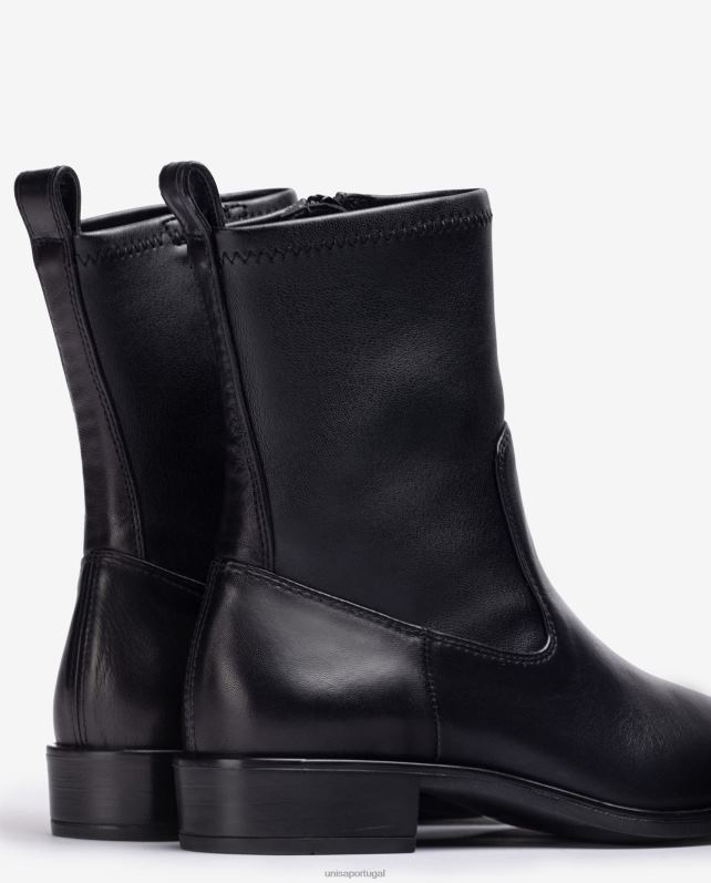Unisa bota simples com cano baixo elástico mulheres 6V2Z6884 preto