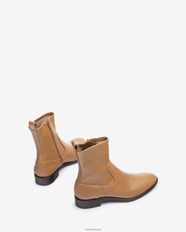 Unisa bota simples com cano baixo elástico mulheres 6V2Z6885 marrom