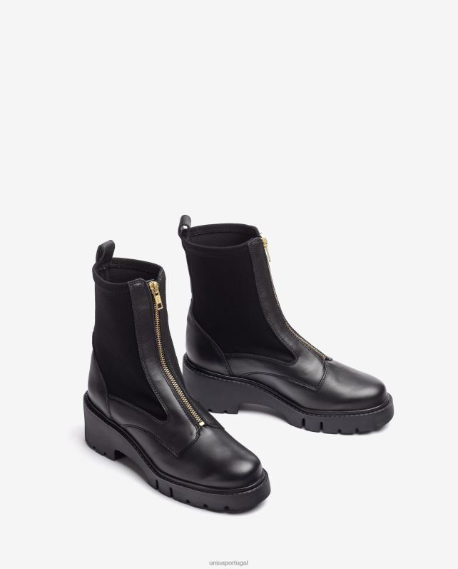 Unisa botim com zíper frontal e meia de neoprene mulheres 6V2Z6934 gracioso