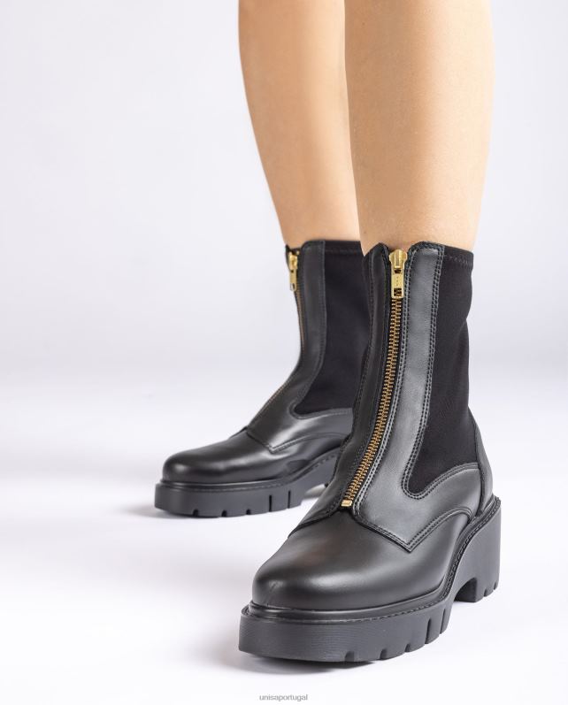 Unisa botim com zíper frontal e meia de neoprene mulheres 6V2Z6934 gracioso