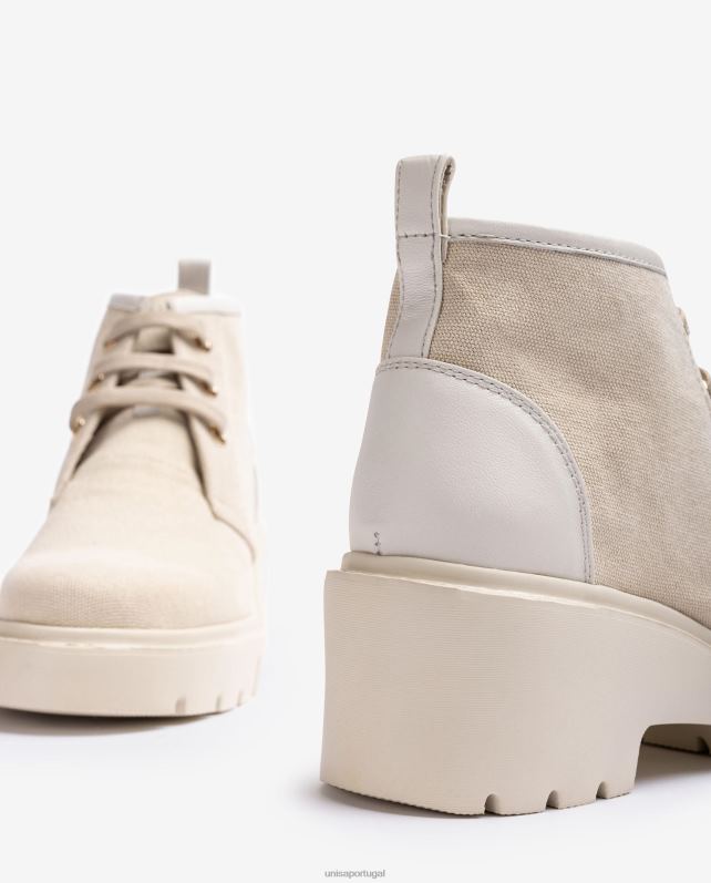 Unisa botinha confeccionada em ecolino mulheres 6V2Z6843 branco