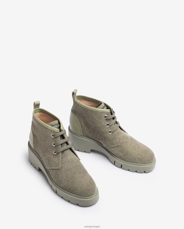 Unisa botinha confeccionada em ecolino mulheres 6V2Z6844 verde