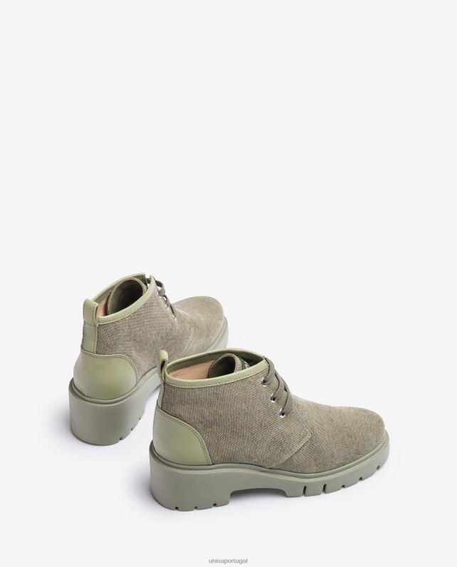 Unisa botinha confeccionada em ecolino mulheres 6V2Z6844 verde