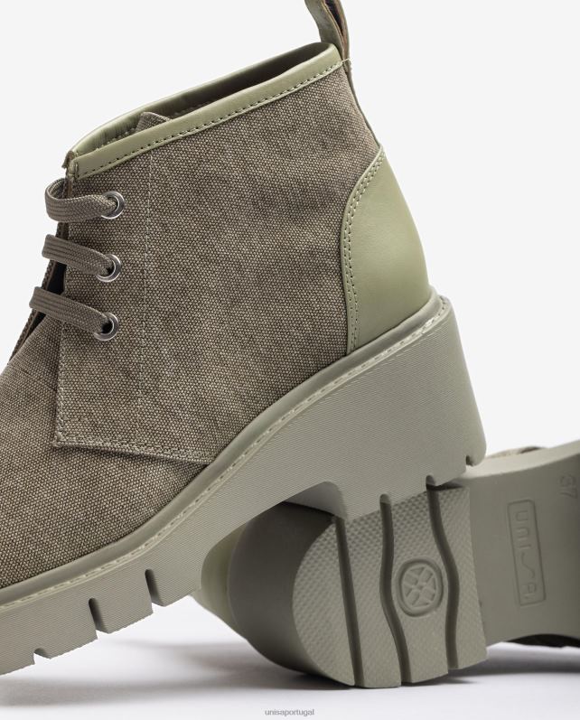 Unisa botinha confeccionada em ecolino mulheres 6V2Z6844 verde