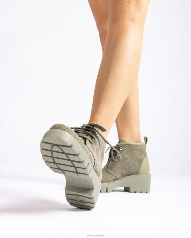 Unisa botinha confeccionada em ecolino mulheres 6V2Z6844 verde