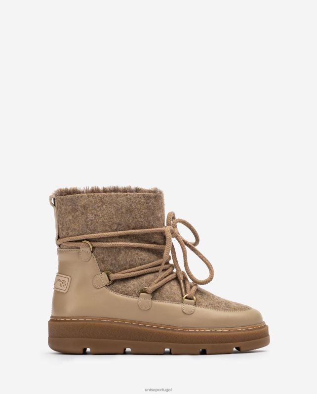 Unisa botins apres ski mulheres 6V2Z6907 bege