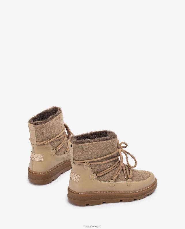 Unisa botins apres ski mulheres 6V2Z6907 bege