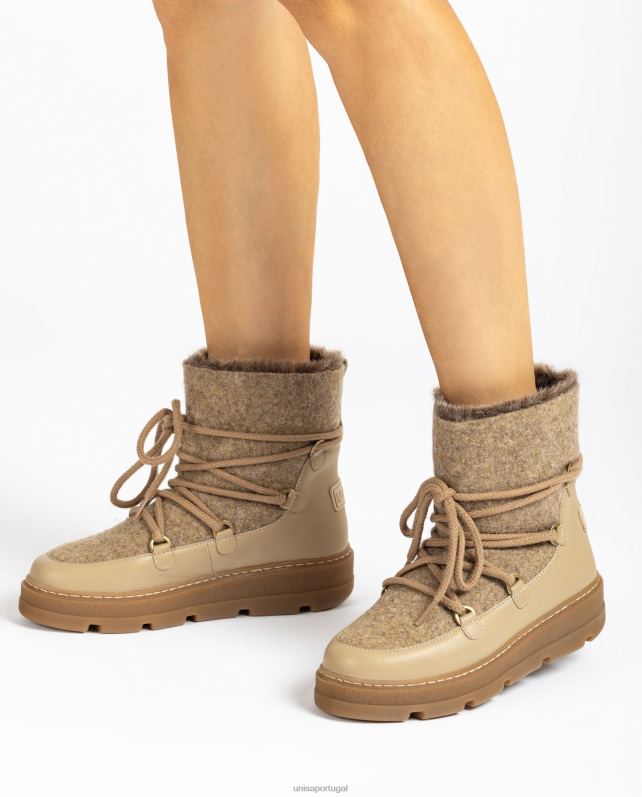 Unisa botins apres ski mulheres 6V2Z6907 bege