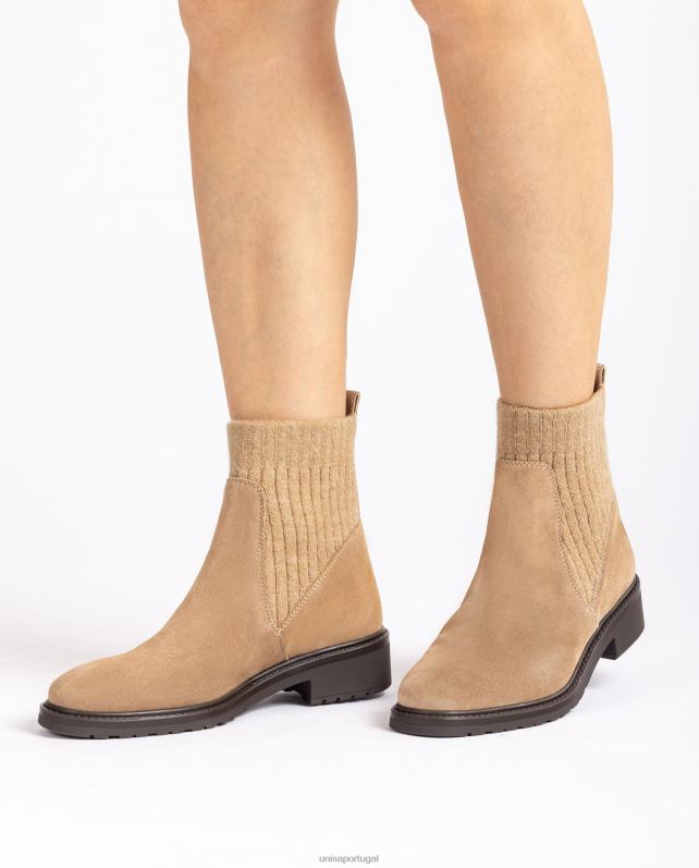 Unisa botins de camurça com cano alto elástico crianças 6V2Z6891 bege