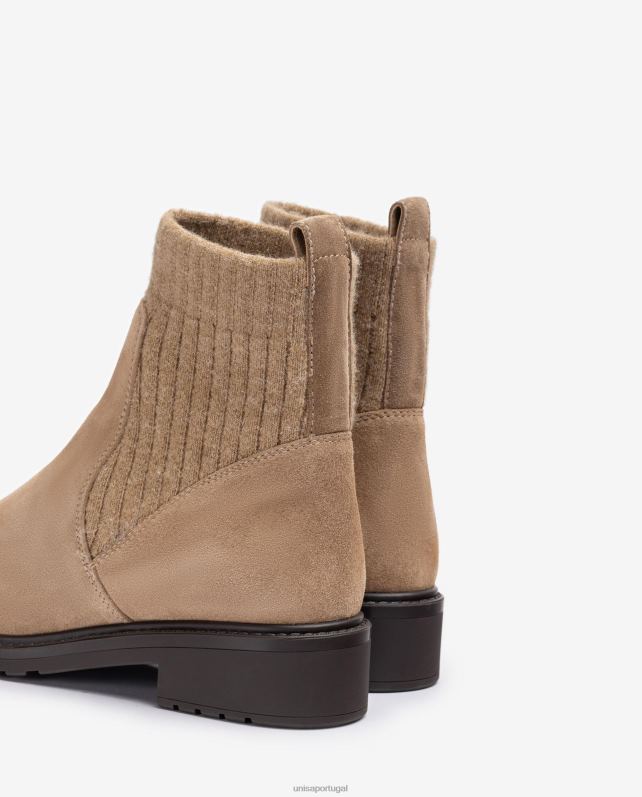 Unisa botins de camurça com cano alto elástico crianças 6V2Z6891 bege