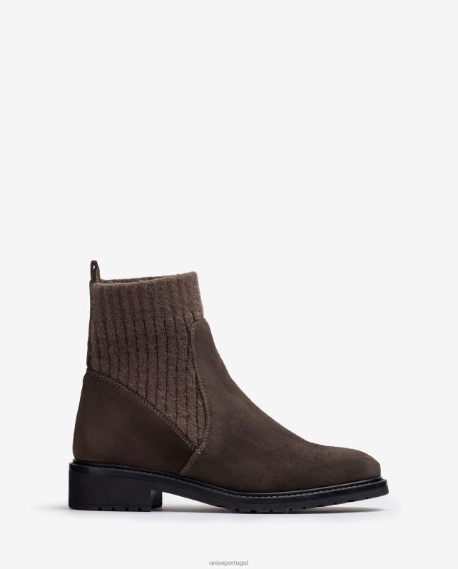 Unisa botins de camurça com cano alto elástico crianças 6V2Z6892 marrom
