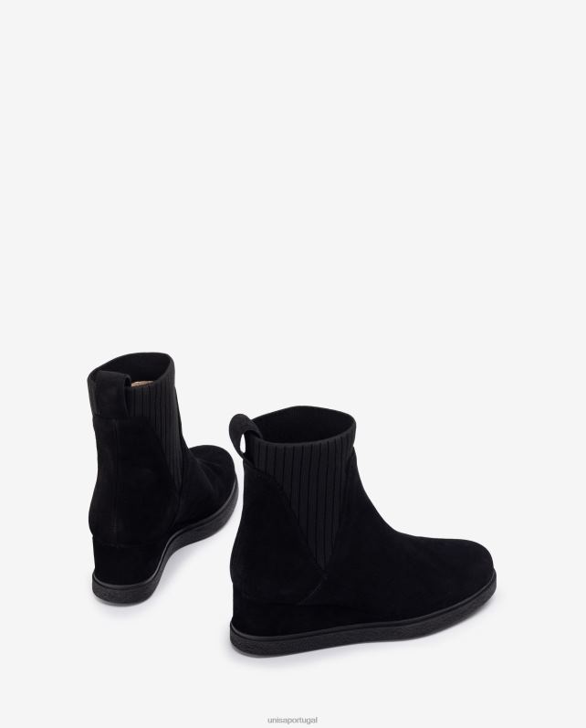 Unisa botins de camurça com cunha crianças 6V2Z6943 preto