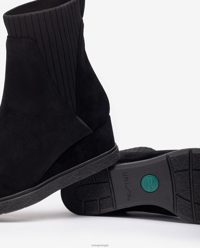 Unisa botins de camurça com cunha crianças 6V2Z6943 preto
