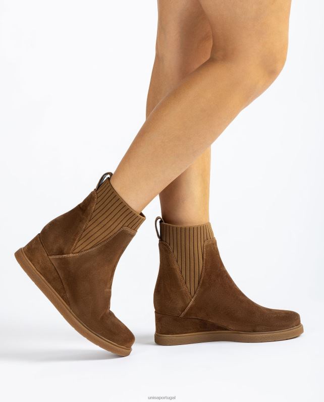 Unisa botins de camurça com cunha crianças 6V2Z6944 marrom