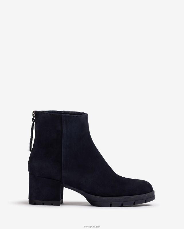 Unisa botins de pele com fecho de correr mulheres 6V2Z6922 azul