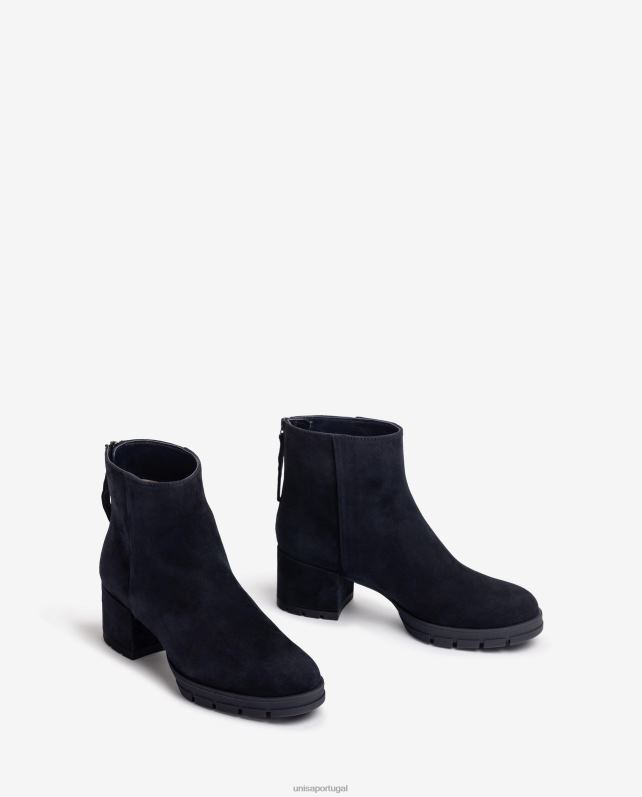 Unisa botins de pele com fecho de correr mulheres 6V2Z6922 azul