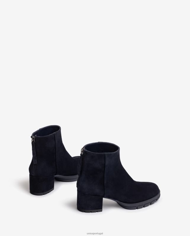 Unisa botins de pele com fecho de correr mulheres 6V2Z6922 azul