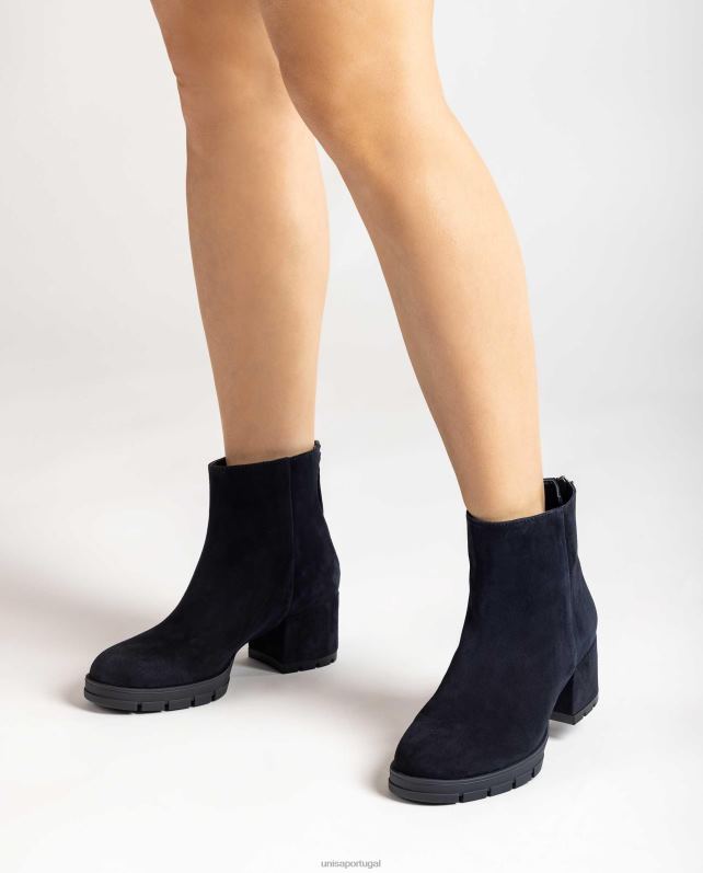 Unisa botins de pele com fecho de correr mulheres 6V2Z6922 azul