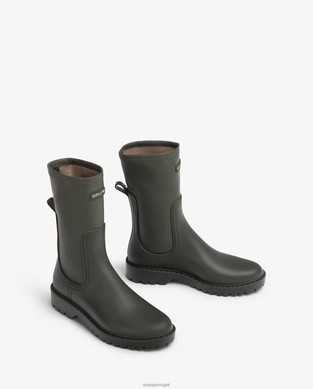 Unisa botins wellington cano elástico mulheres 6V2Z6876 verde