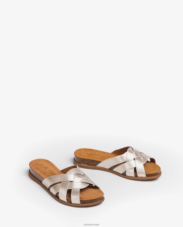 Unisa mule de couro efeito cobra plana mulheres 6V2Z6430 gracioso