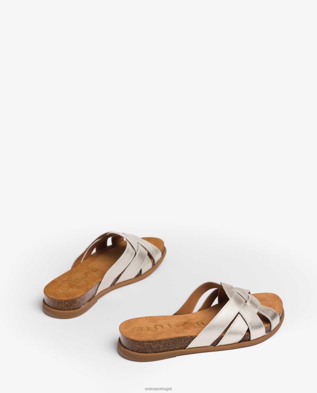 Unisa mule de couro efeito cobra plana mulheres 6V2Z6430 gracioso