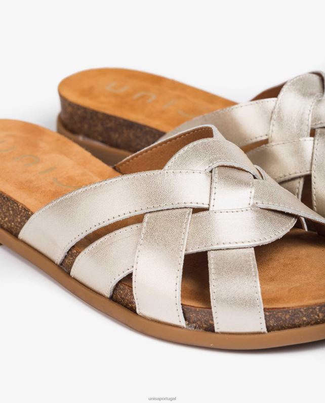 Unisa mule de couro efeito cobra plana mulheres 6V2Z6430 gracioso