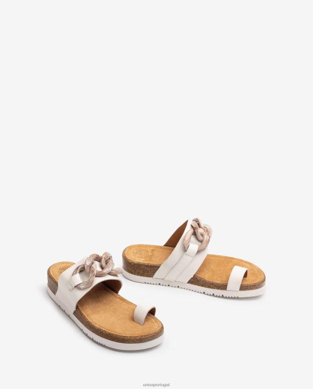 Unisa sandália biqueira com corrente mulheres 6V2Z6341 moda