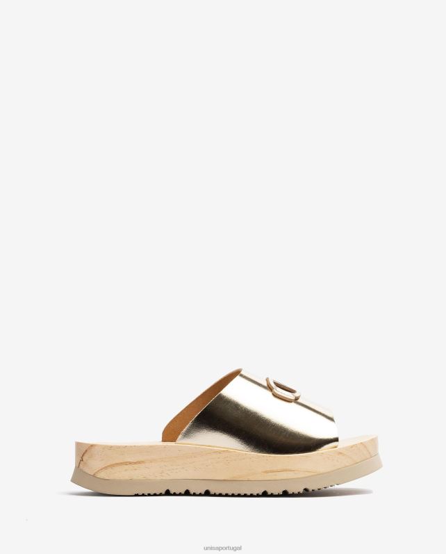 Unisa sandália com sola efeito madeira mulheres 6V2Z6336 moda