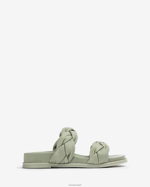 Unisa sandália com tiras trançadas mulheres 6V2Z6389 verde