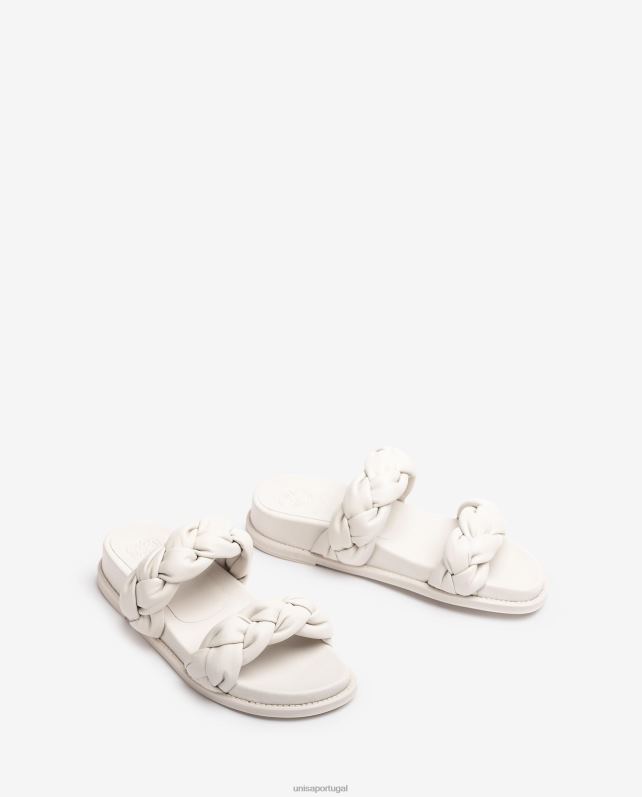 Unisa sandália com tiras trançadas mulheres 6V2Z6390 branco