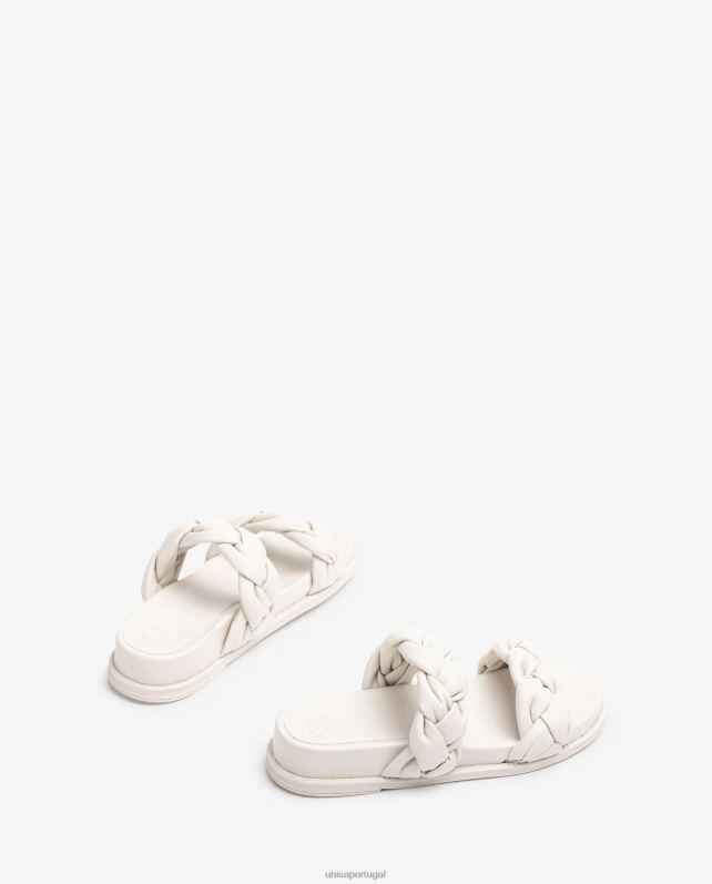 Unisa sandália com tiras trançadas mulheres 6V2Z6390 branco