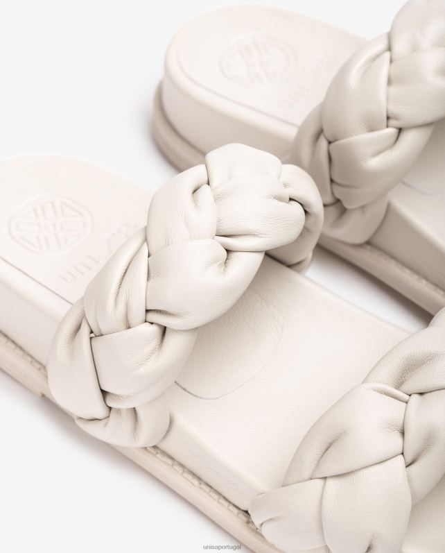 Unisa sandália com tiras trançadas mulheres 6V2Z6390 branco