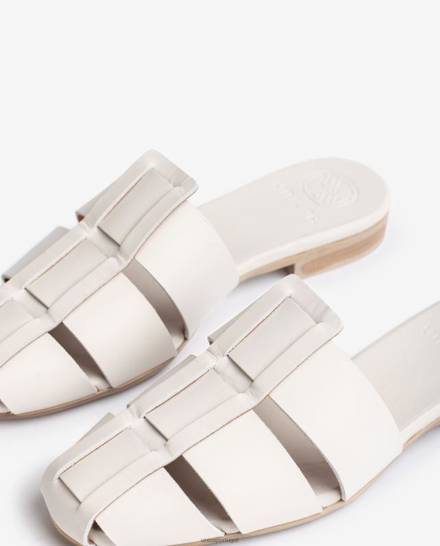 Unisa sandália de couro perfurado mulheres 6V2Z6398 branco