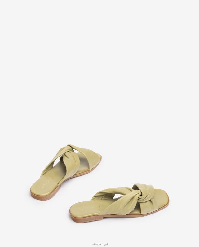 Unisa sandália de tira cruzada plana mulheres 6V2Z664 verde