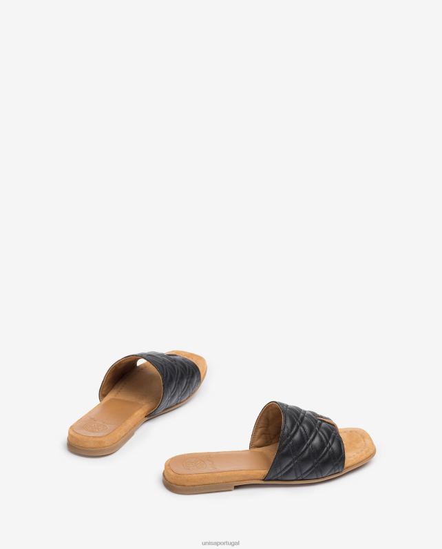 Unisa sandália dedo quadrado mulheres 6V2Z659 preto