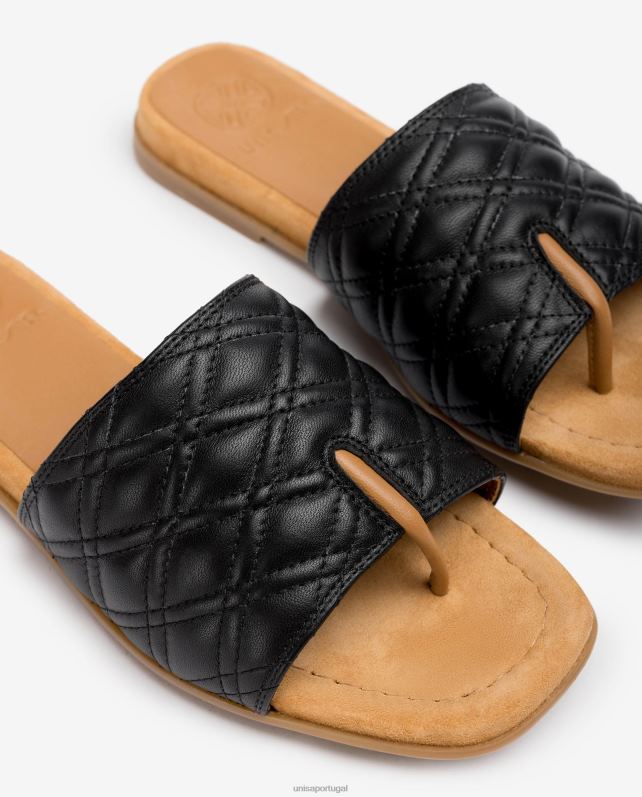 Unisa sandália dedo quadrado mulheres 6V2Z659 preto