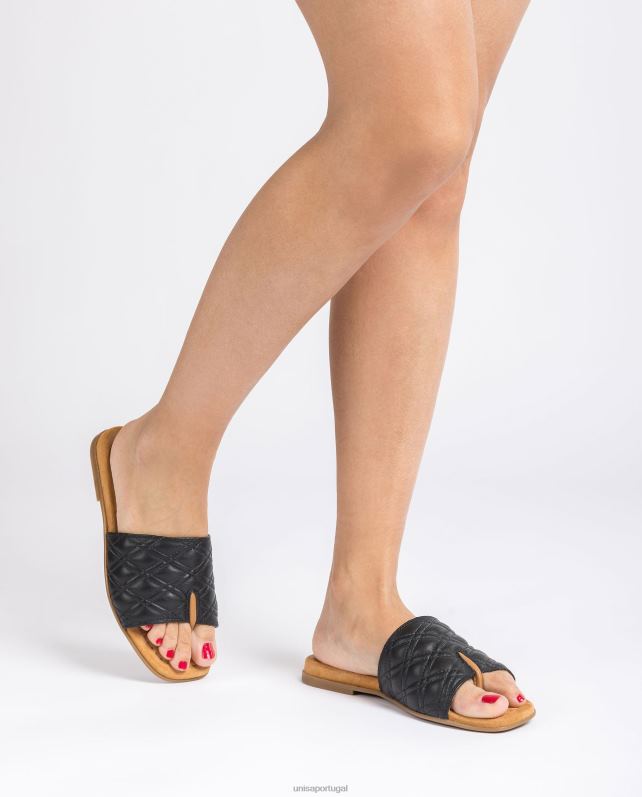 Unisa sandália dedo quadrado mulheres 6V2Z659 preto