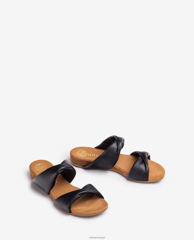 Unisa sandália plana de couro mulheres 6V2Z612 moda