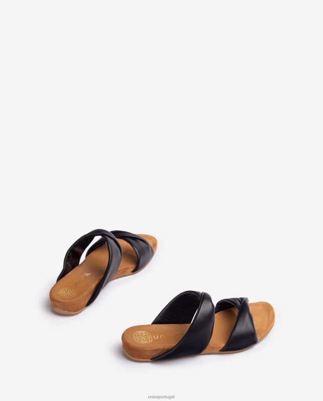 Unisa sandália plana de couro mulheres 6V2Z612 moda