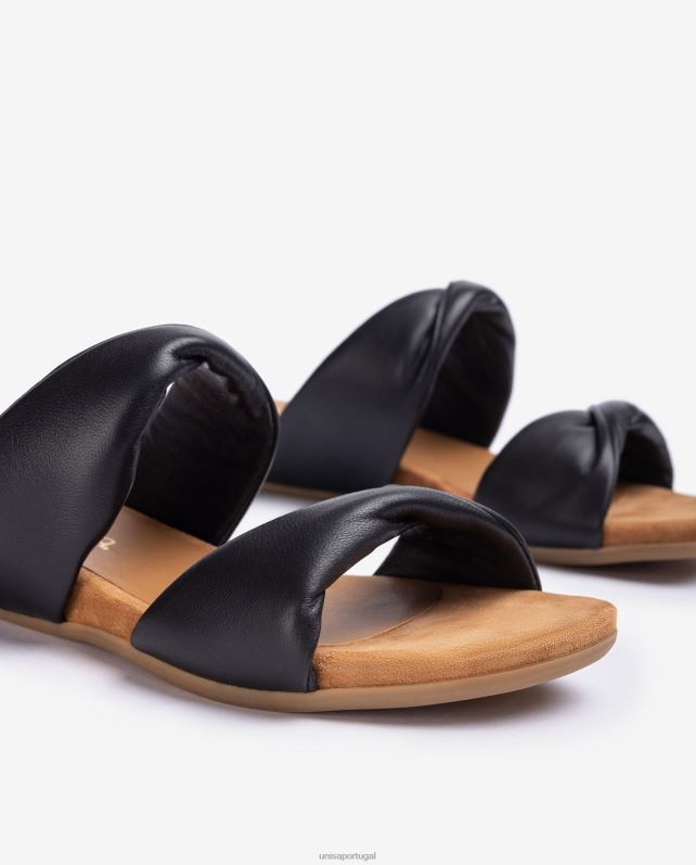 Unisa sandália plana de couro mulheres 6V2Z612 moda